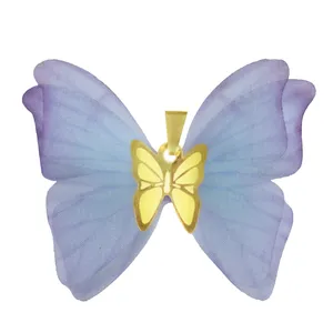 آویز گردنبند طلا 18 عیار زنانه مدل پروانه