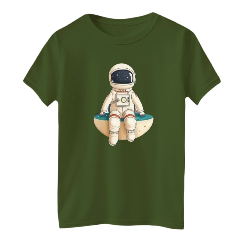 تی‌شرت آستین کوتاه لانگ بچگانه مدل فضانورد کد 2