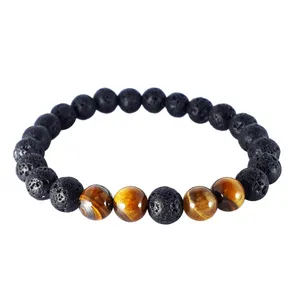 دستبند مردانه مدل black&brown کد 367