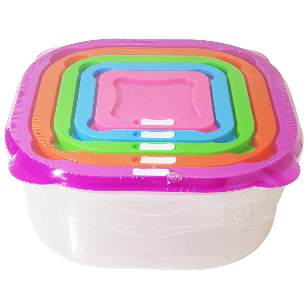 ظرف نگهدارنده مدل رنگین کمان کد 01 مجموعه 5 عددی