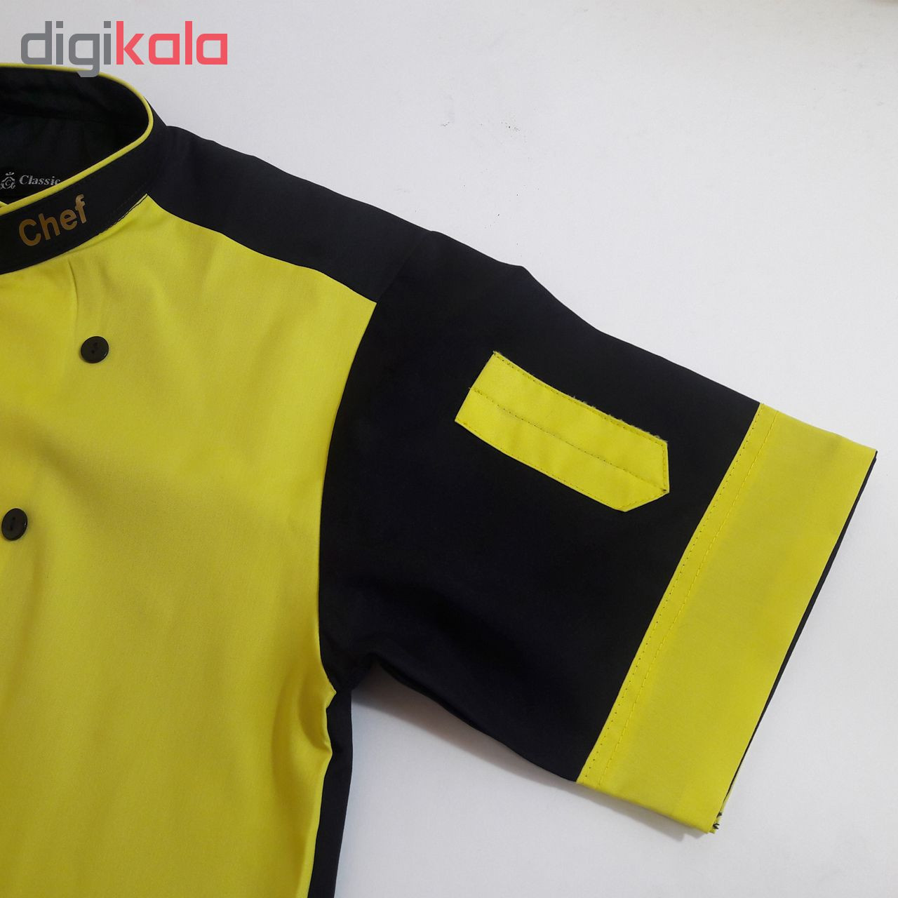 لباس کار آشپز مدل A22 رنگ مشکی فسفری