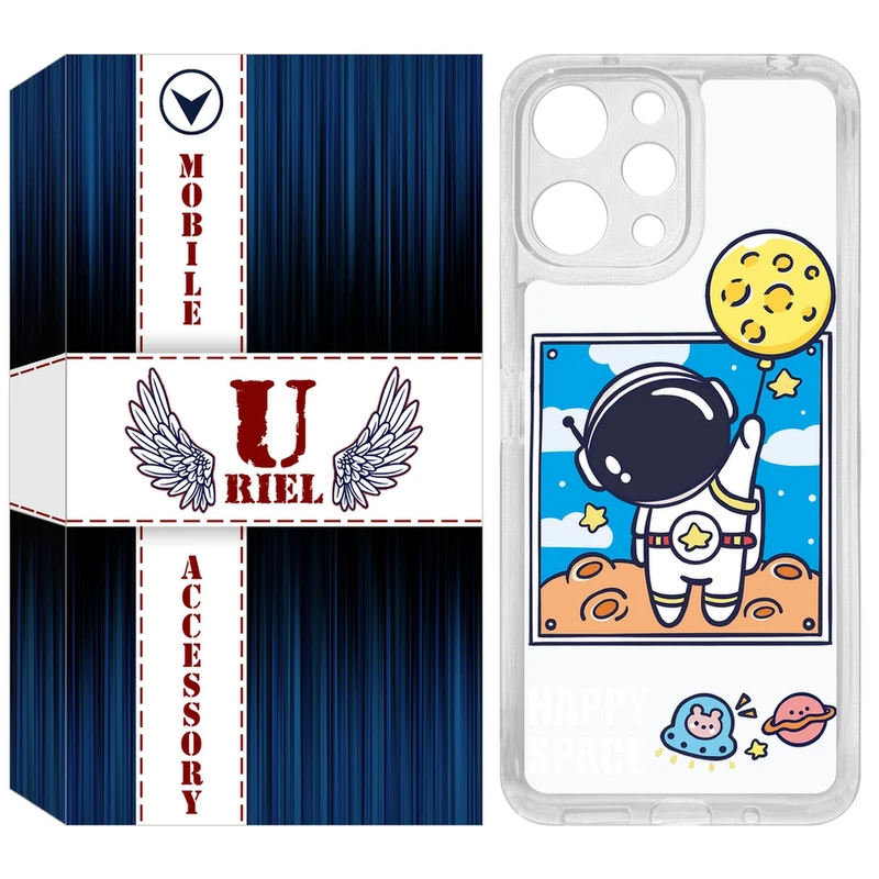 کاور یوریل مدل Clear کد 7 طرح فضانورد مناسب برای گوشی موبایل شیائومی Redmi 12 4G / 12 5G