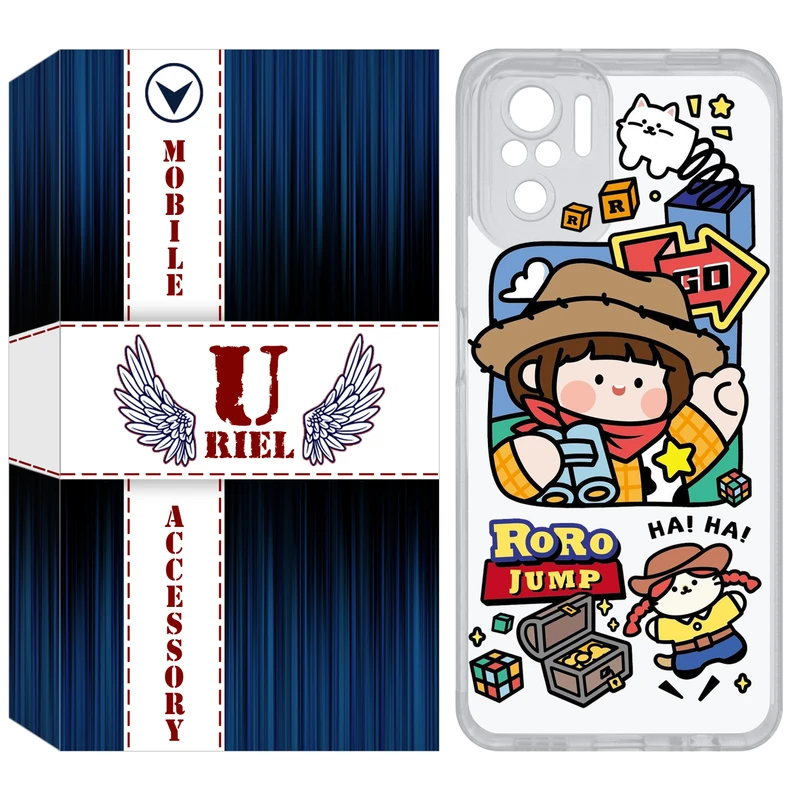 کاور یوریل قاب مدل Clear کد 29 طرح دختر خوشحال مناسب برای گوشی موبایل شیائومی Redmi Note 10 4G / Note 10S / Poco M5s