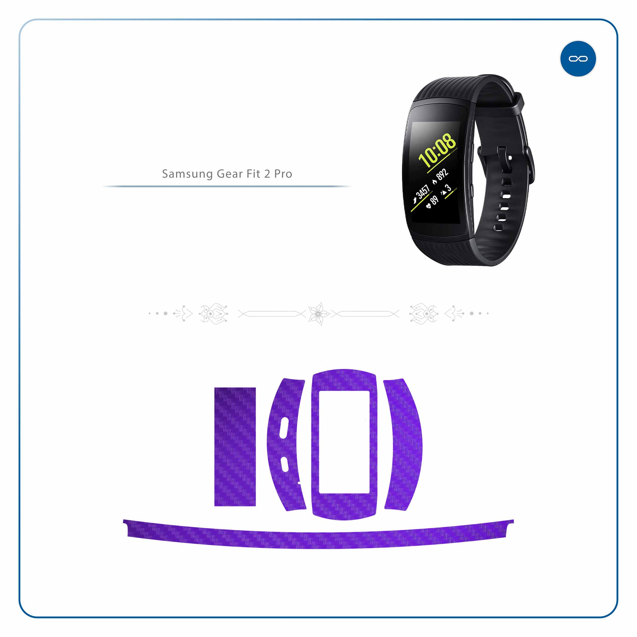 برچسب ماهوت طرح Purple-Fiber مناسب برای ساعت هوشمند سامسونگ Galaxy Gear Fit 2 Pro
