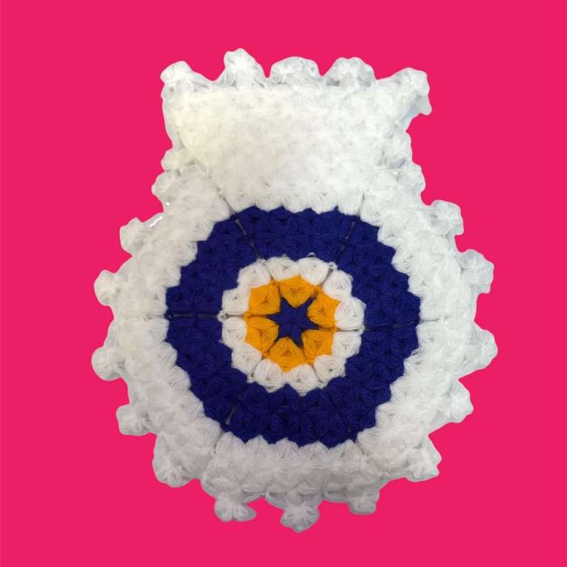 لیف حمام مدل  دست بافت طرح چشم نظر