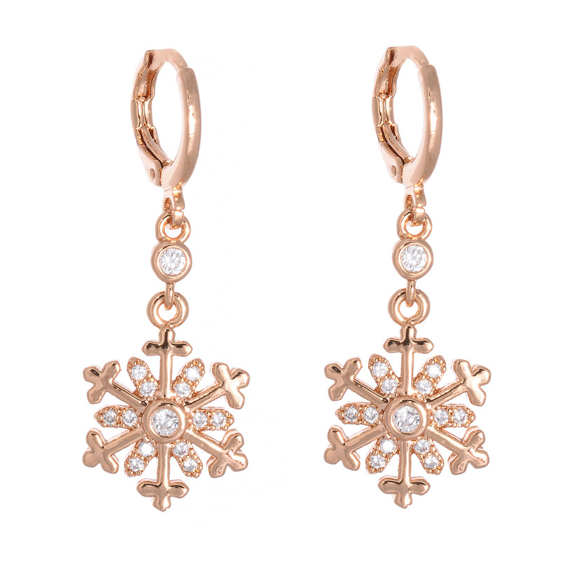 گوشواره طرح برف کد GO1129 تک سایز گوشواره طرح برف کد GO1129 تک سایز