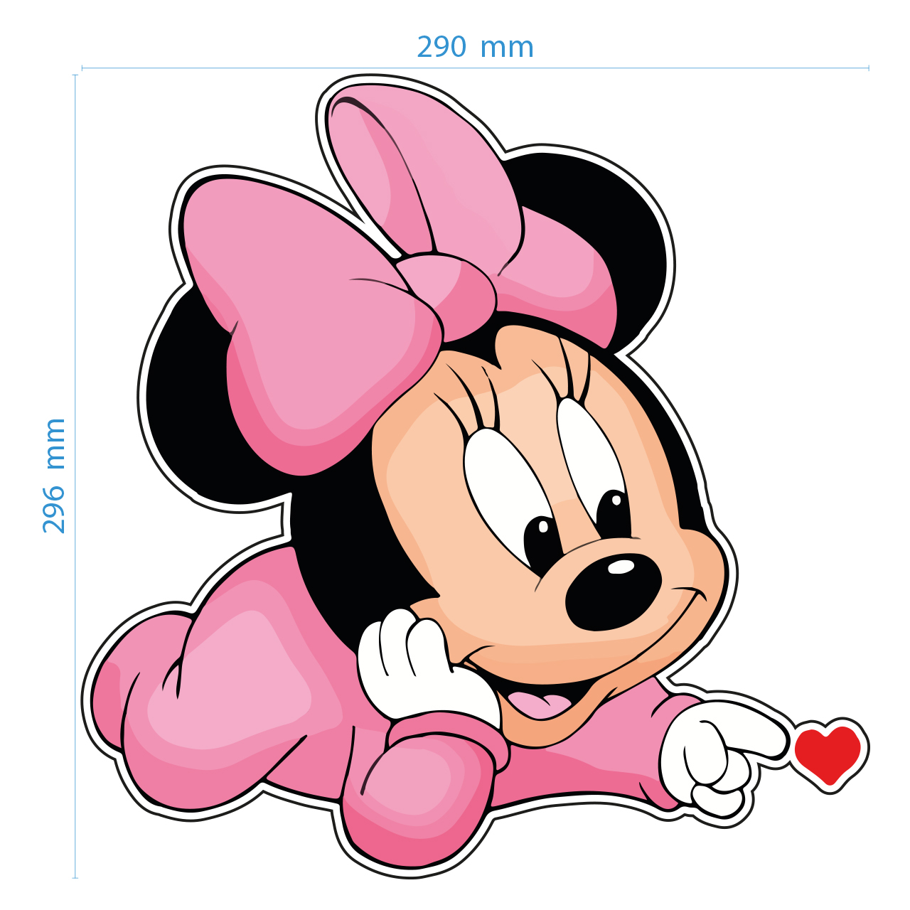 استیکر دیواری کودک مدل موش کوچولو و قلب کد 112