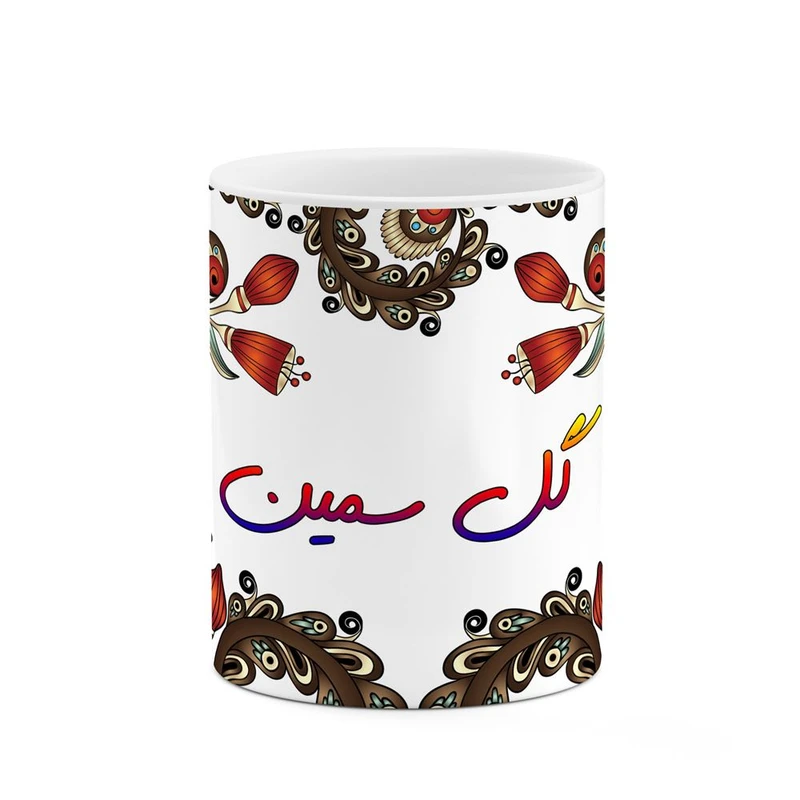 ماگ کاکتی مدل اسم گل سمین طرح سنتی گل و بته کد mgh46718