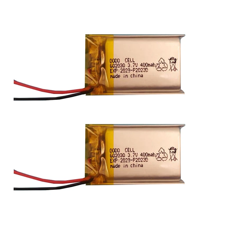 باتری لیتیوم پلیمر مدل 602030 ظرفیت 400 میلی آمپر ساعت بسته 2 عددی