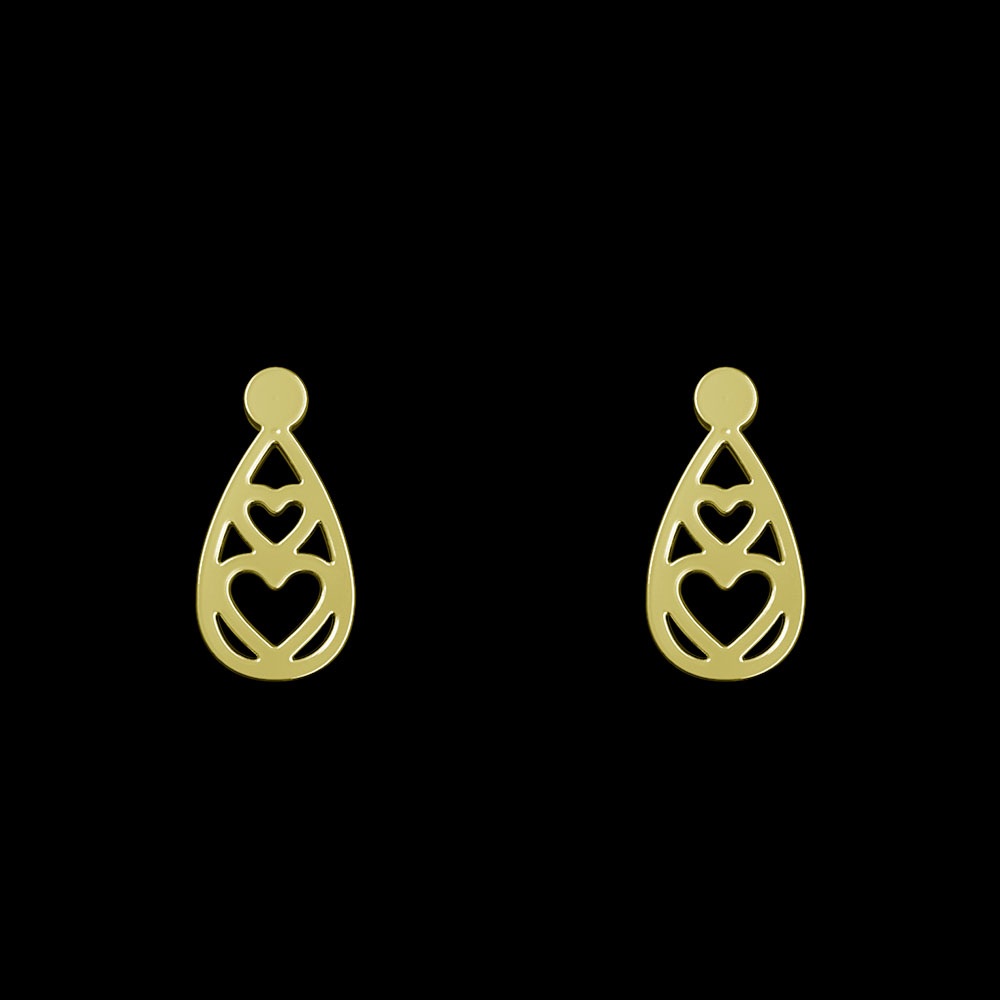 گوشواره طلا 18 عیار زنانه مدوپد مدل قلب کد GA1-12693