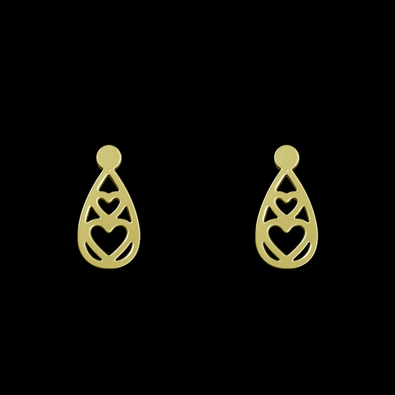 گوشواره طلا 18 عیار زنانه مدوپد مدل قلب کد GA1-12693