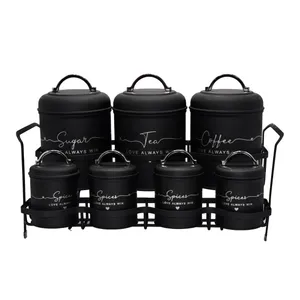  ست جا ادویه 8 پارچه بی.وی.کی مدل لاو کد 815661_BLACK_W