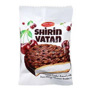  بیسکویت کرم دار آلبالویی شیرین وطن- 20گرم 