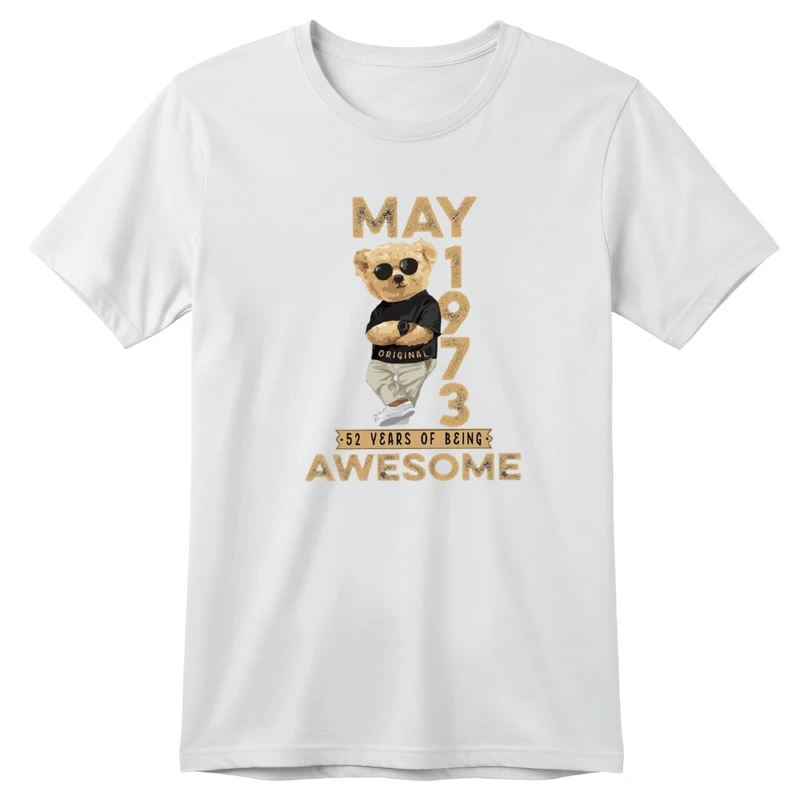 تی‌شرت آستین کوتاه یقه گرد بچگانه مدل تدی عینک دودی کد v3