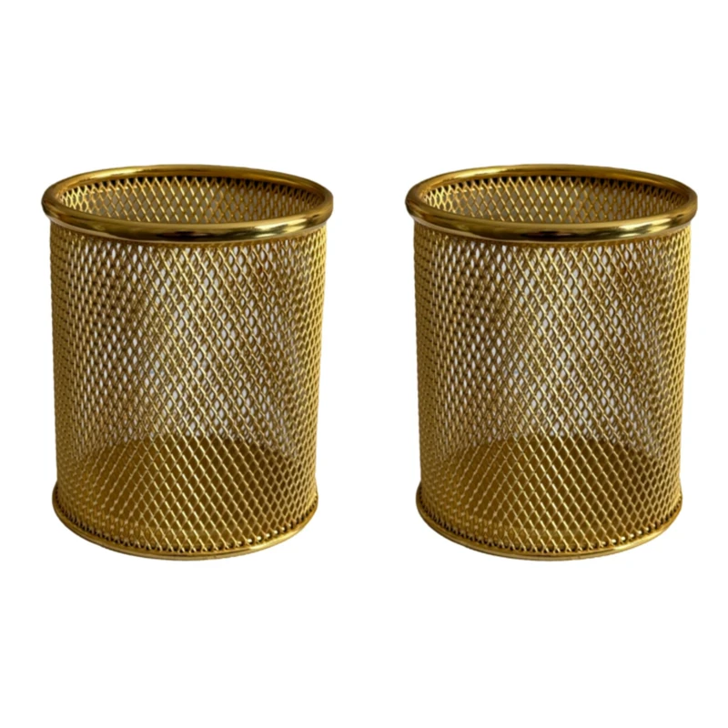 جامدادی رومیزی مدل فلزی توری براق بسته 2 عددی 