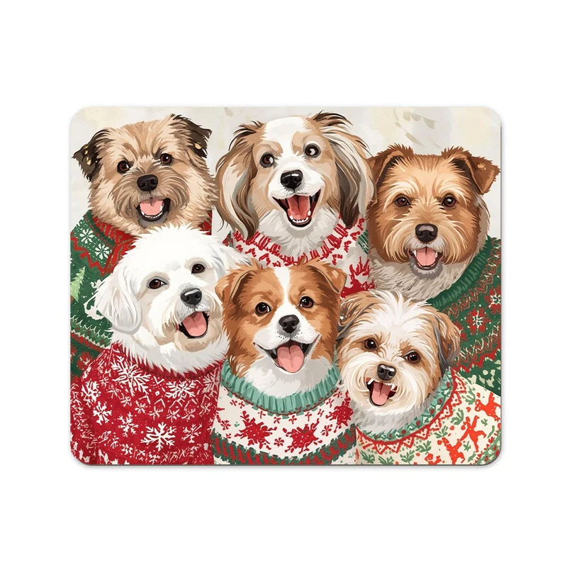 ماوس پد پاد آفرین مدل کریسمس طرح سگ کد P799 سایز 19*24 سانتی متر