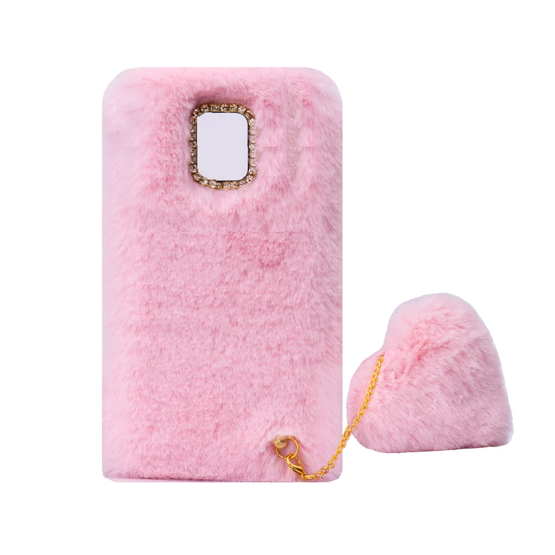 کاور طرح دخترانه مدل خزدار پشمالو مناسب برای گوشی موبایل سامسونگ Galaxy S5 به همراه آویز