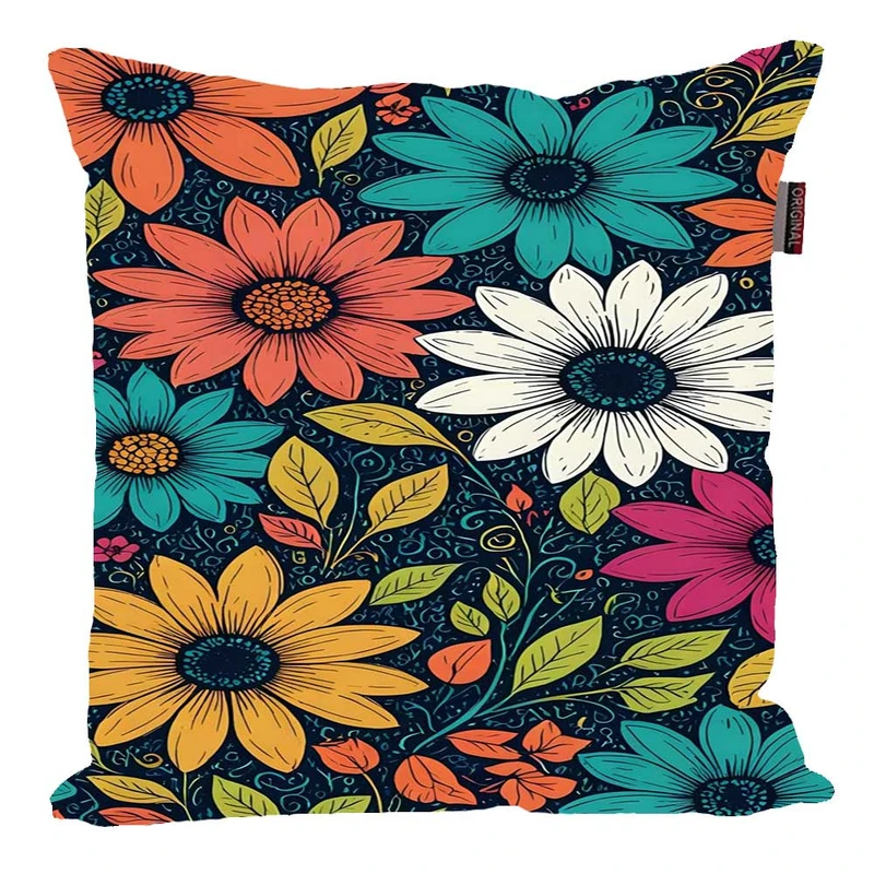 کوسن پاد آفرین مدل فانتزی طرح گل رنگی کد 02806