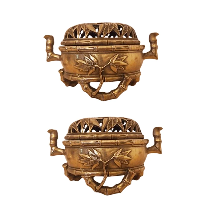 آتشدان برنزی مدل پاندا طرح بامبو کد china بسته 2 عددی