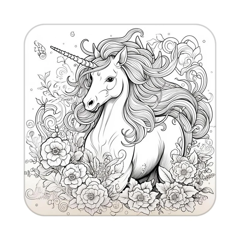 زیر لیوانی کاکتی طرح اسب تک شاخ و یونیکورن مدل mp29413