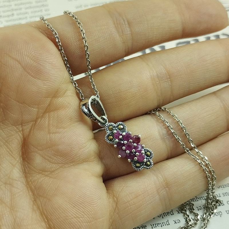 نیم ست نقره زنانه سلین کالا مدل یاقوت معدنی کد 52