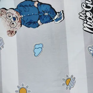 پارچه ملحفه عرض 1.5 متر مدل خرس خوب رنگ طوسی