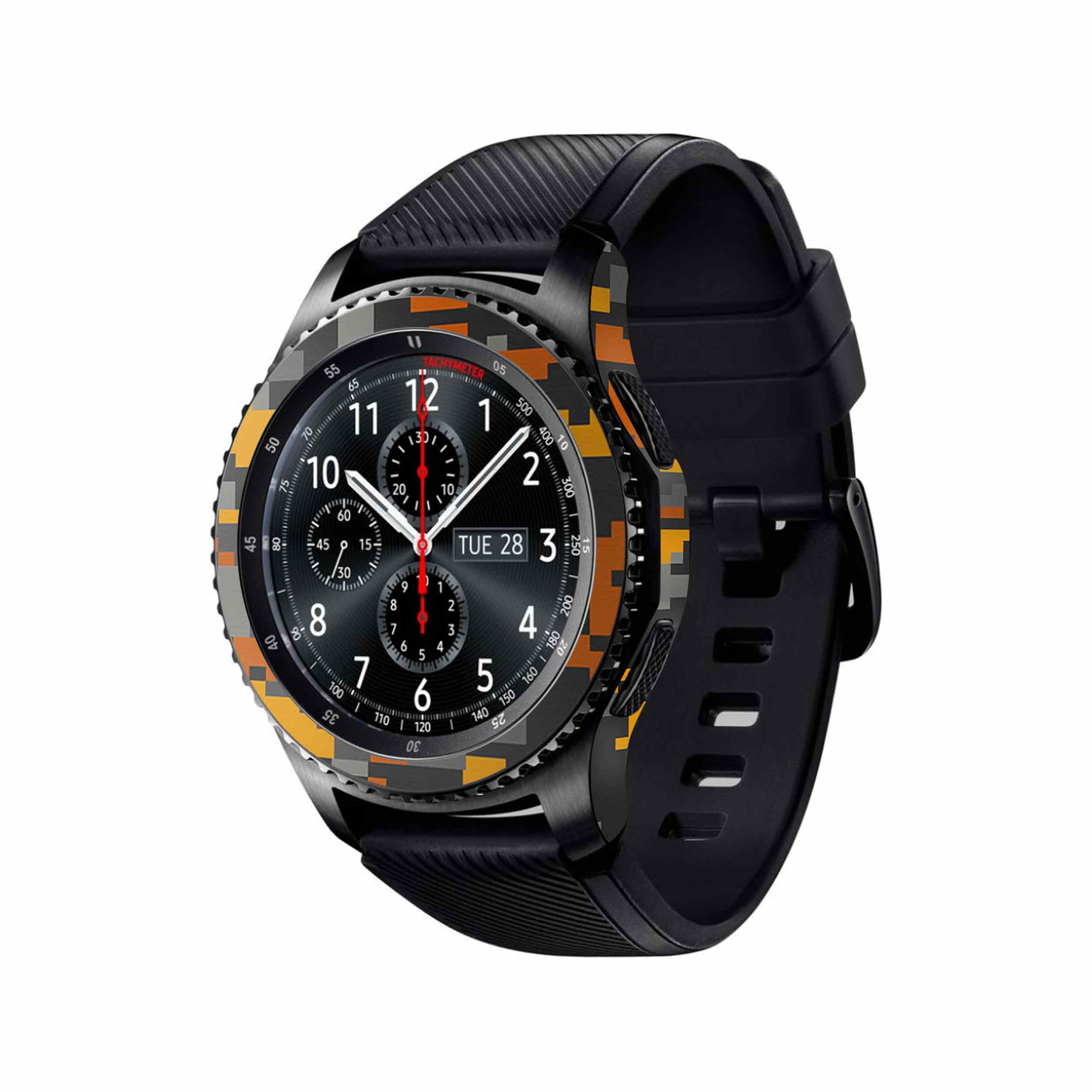 برچسب ماهوت طرح Army-Autumn-pixel مناسب برای ساعت هوشمند سامسونگ Galaxy Gear S3 Frontier