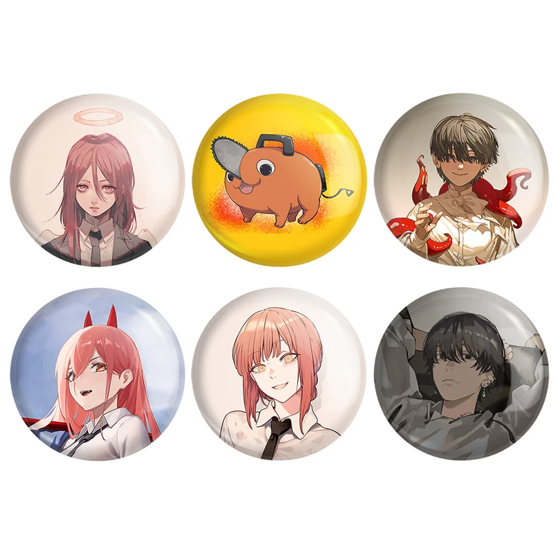 مگنت خندالو طرح انیمه مرد اره ای Chainsaw Man کد 1363B مجموعه 6 عددی