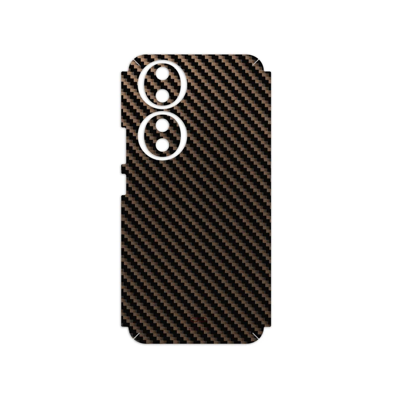 برچسب پوششی ماهوت مدل Glossy-Brown-Fiber مناسب برای گوشی موبایل آنر 90