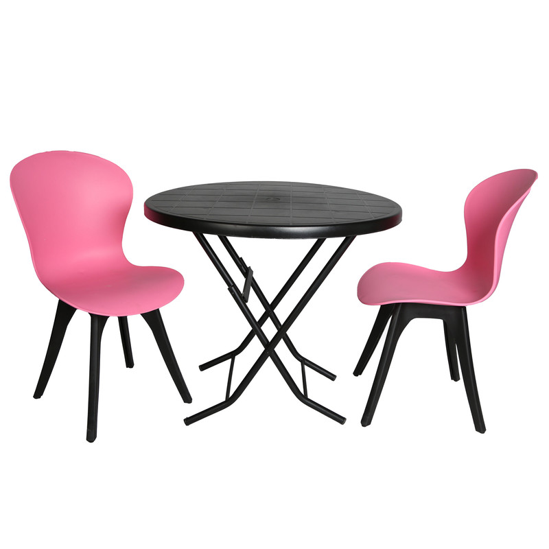 میز و صندلی ناهارخوری دو نفره مدل ماهلین فایبرگلاس پایه پلاستیکی TGM