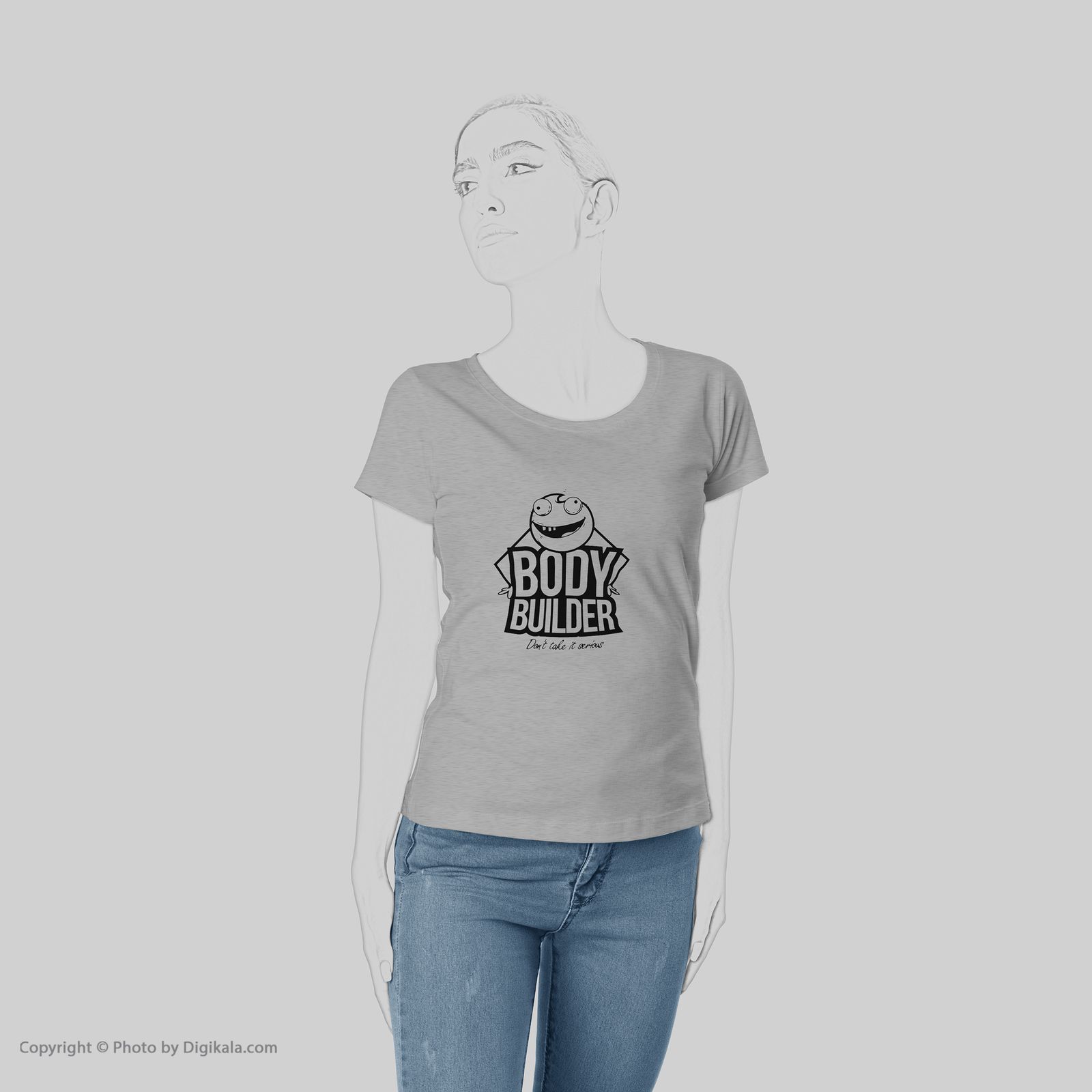 تی شرت زنانه به رسم طرح استیکر کد 4413 -  - 6