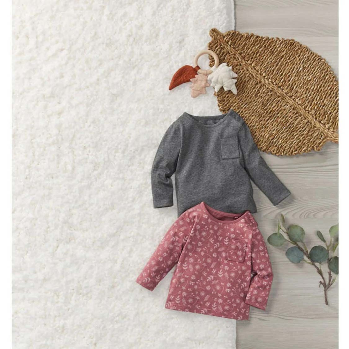 تی شرت آستین بلند نوزادی لوپیلو مدل گل دار 2024 مجموعه دو عددی -  - 6