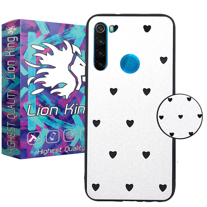 کاور لاین کینگ مدل جودون قلبی مناسب برای گوشی موبایل شیائومی Redmi Note 8 به همراه پایه نگهدارنده