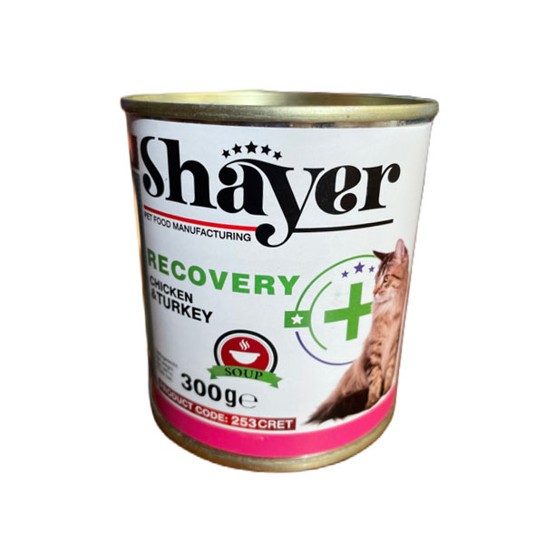 کنسرو گربه شایر مدل پته ریکاوری طعم مرغ و بوقلمون وزن 300 گرم