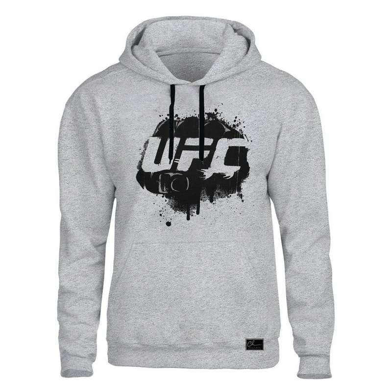 هودی مردانه مدل UFC کد F115 رنگ طوسی