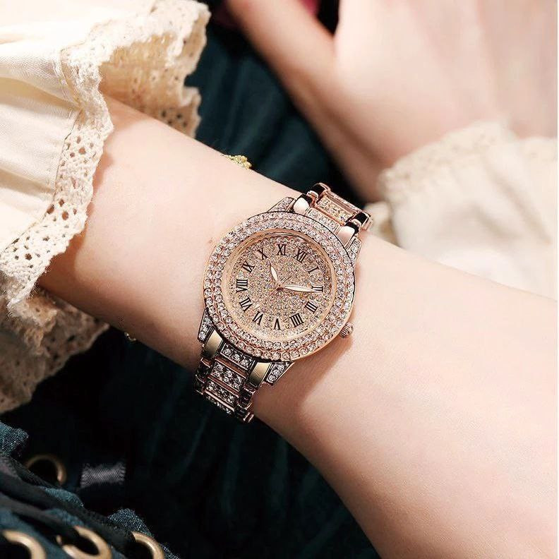 ساعت مچی عقربه ای زنانه مدل فول نگین R