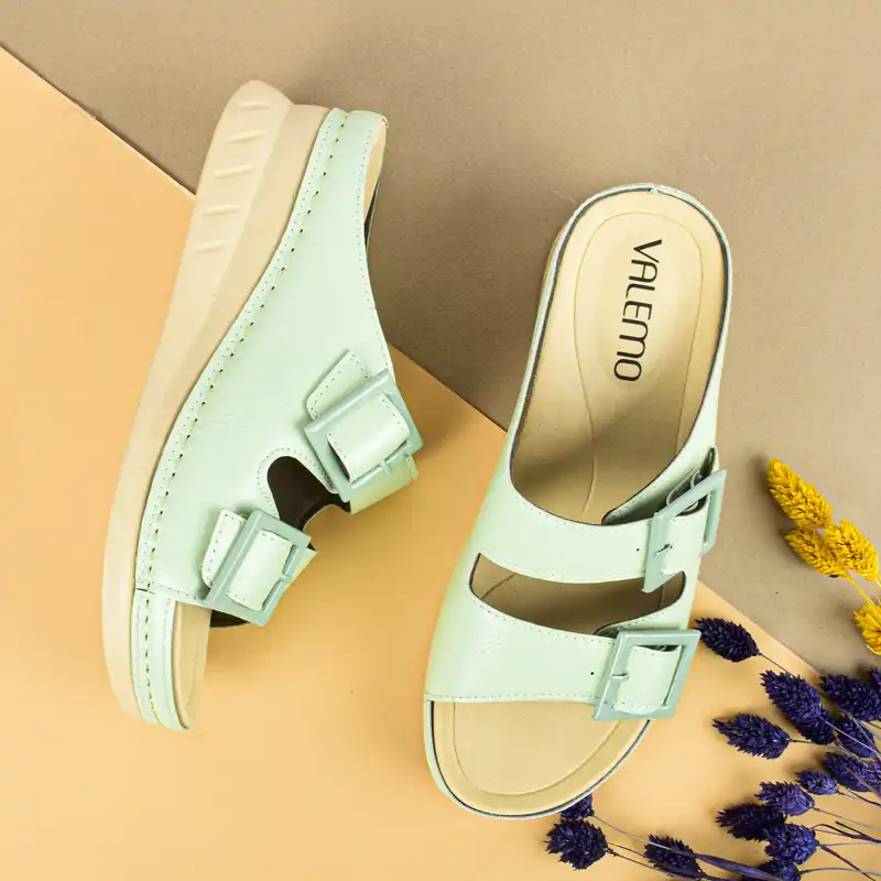 دمپایی زنانه واله مو مدل برشا کد GRN.2938