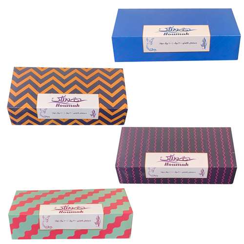 دستمال کاغذی 100 برگ هوماک مدل مینیمال مجموعه 4 عددی