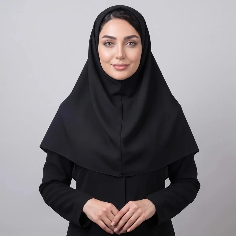 مقنعه زنانه والا دوخت مدل تترون ساده قد 90 