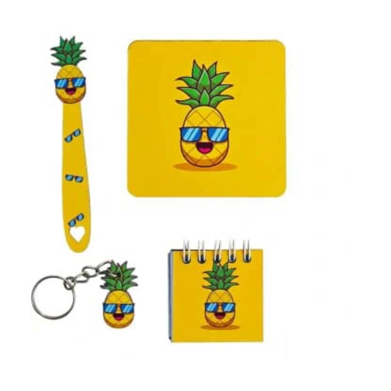 بسته لوازم تحریر مدل آناناس مجموعه 4 عددی