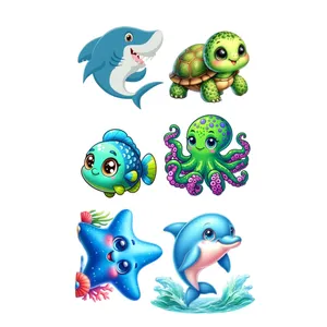 برچسب بچگانه طرح استیکر حیوانات دریایی کد 198