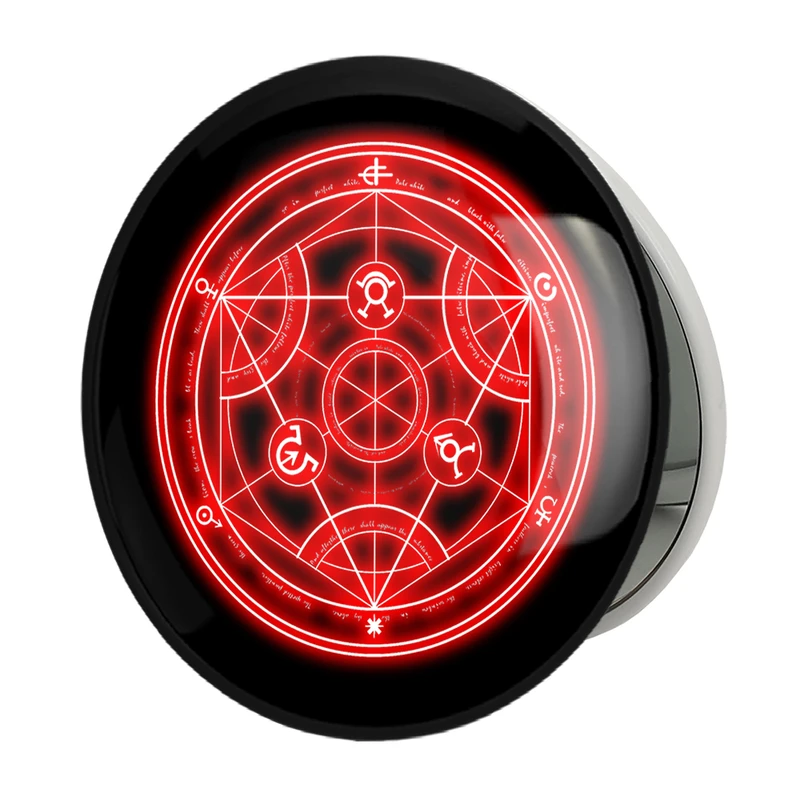 آینه جیبی خندالو طرح نماد کیمیاگری انیمه کیمیاگر تمام فلزی مدل تاشو کد 12685 