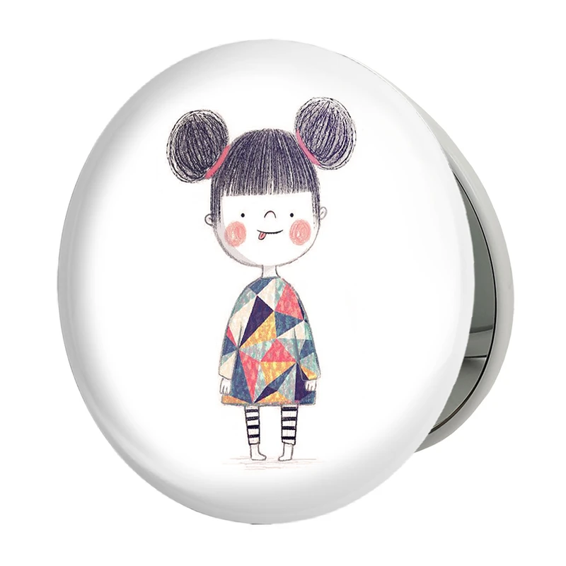 آینه جیبی خندالو طرح دخترونه مدل تاشو کد 5387 