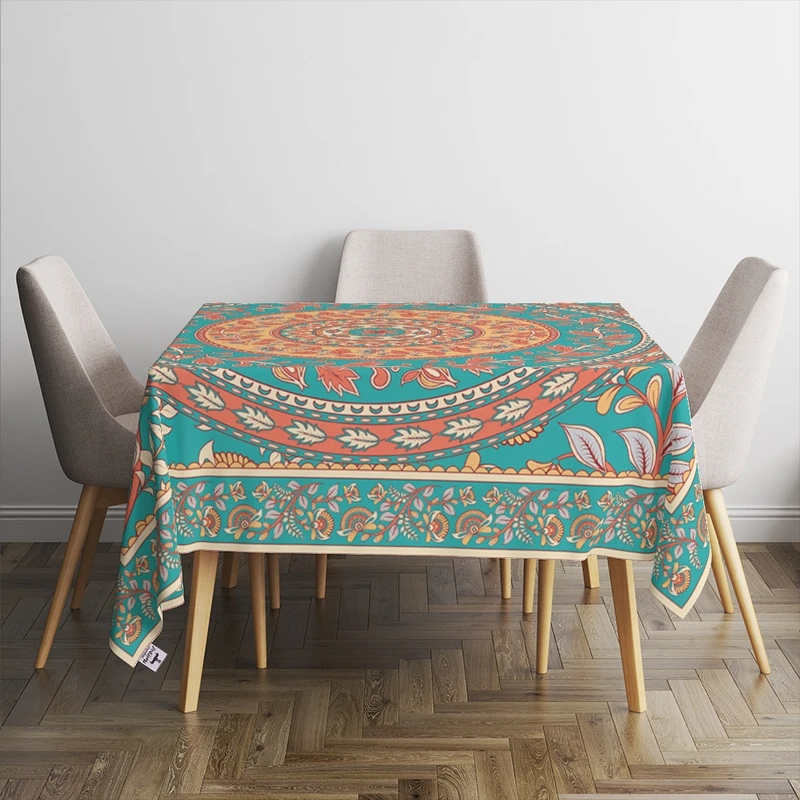 رومیزی رومیزی باز طرح مربع مدل سنتی مدرن کد 11089 سایز 140*140 سانتی متر