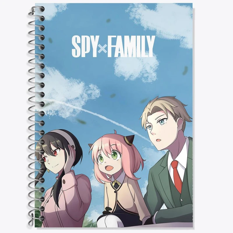 دفتر زبان 50 برگ خندالو مدل سه خط طرح خانواده فورجر انیمه اسپای ایکس فمیلی Spy x Family کد 15592