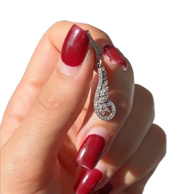 نیم ست نقره زنانه مدل پاپیون فلاور زنجیری 0114