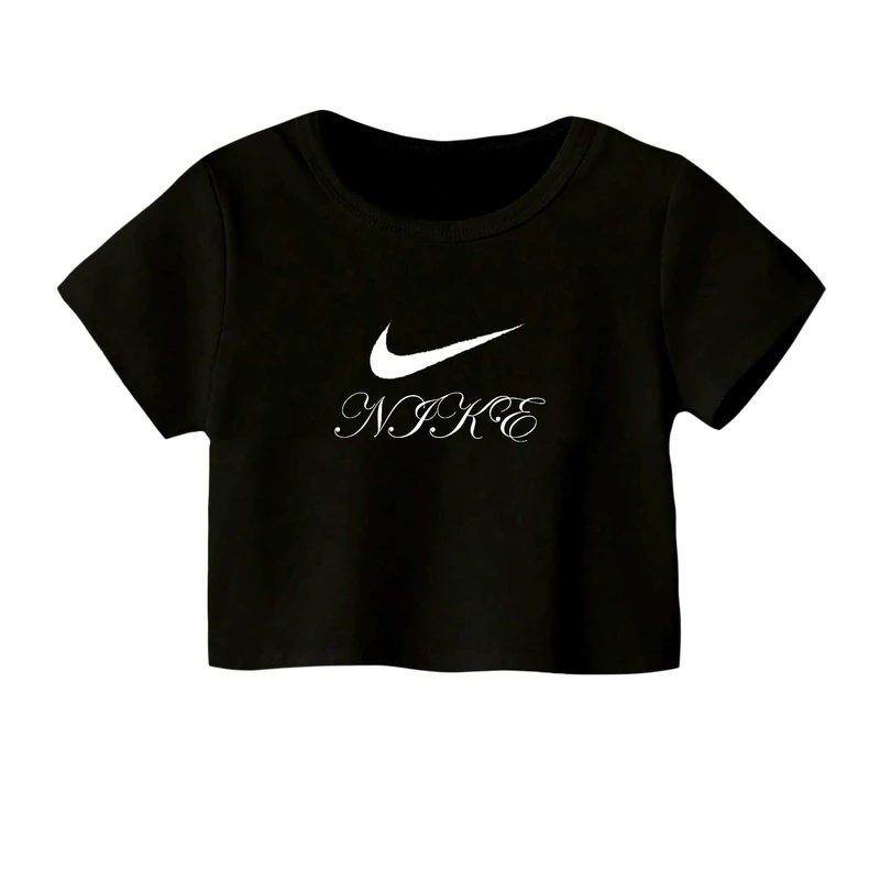 کراپ‌ تی‌شرت آستین کوتاه زنانه مدل اسپرت کد 55