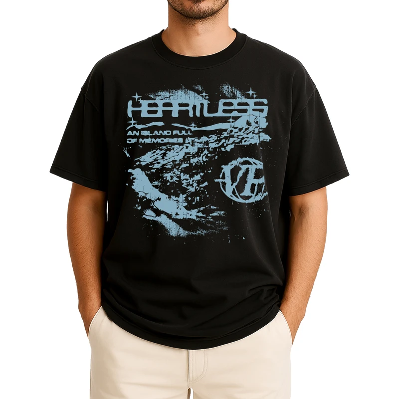 تی‌شرت اورسایز آستین کوتاه مردانه باهرپوش شرق مدل هرج و مرج z418