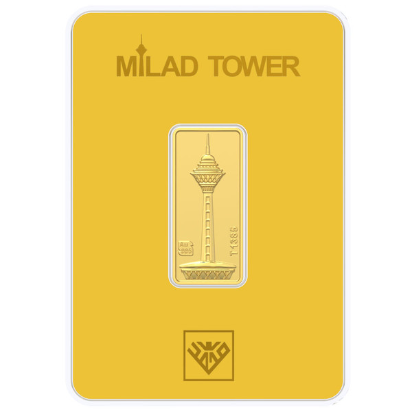 شمش طلا 24 عیار طلای محمد مدل برج میلاد کد SM1000