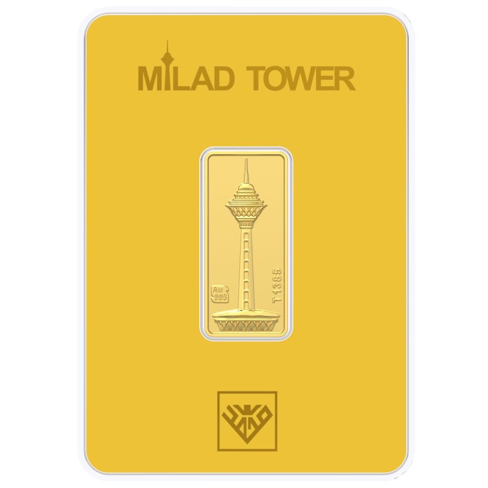 شمش طلا 24 عیار طلای محمد مدل برج میلاد کد SM1000 - - 1